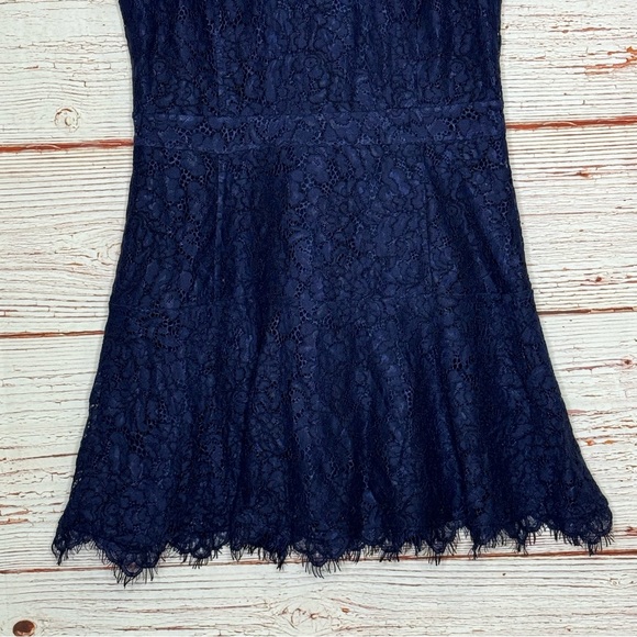 Joie Adisa Navy Blue Lace Mini Dress Sz 8 - Picture 7 of 15